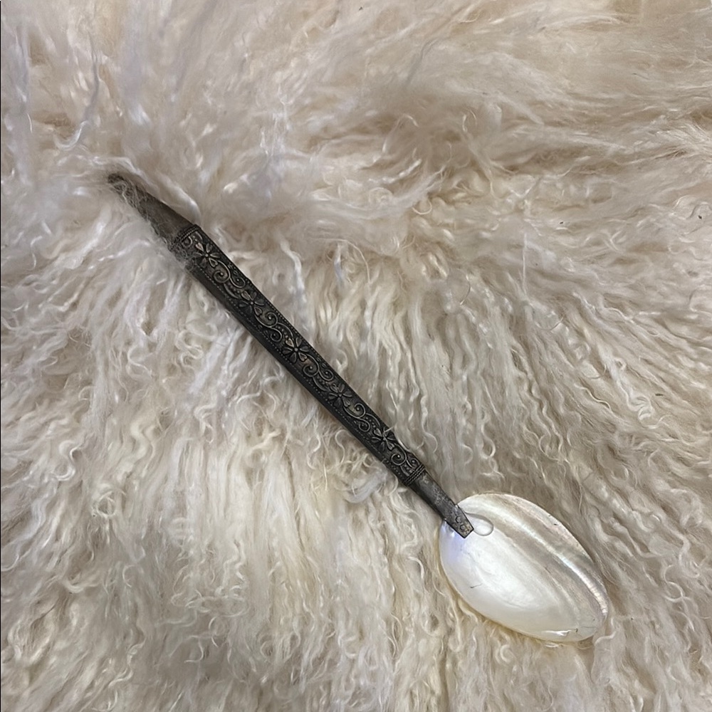 Elegant Silver and Pearl Spoon